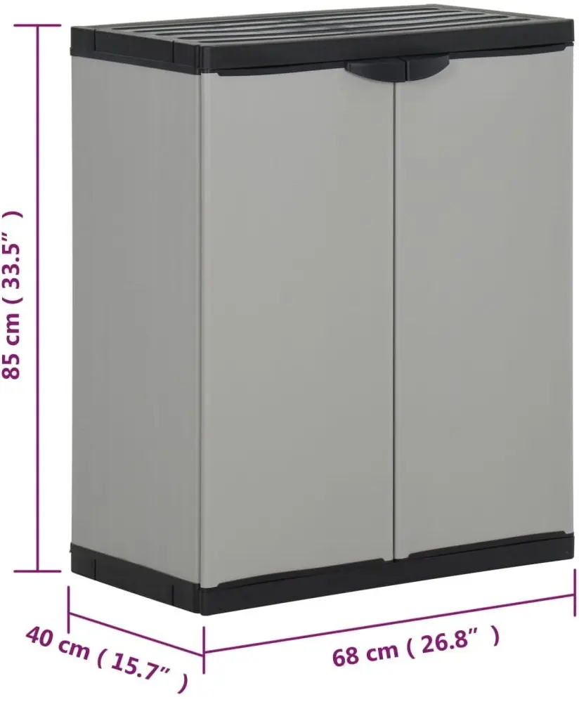 Садовый шкаф VidaXL 340987 (Grey/Black)