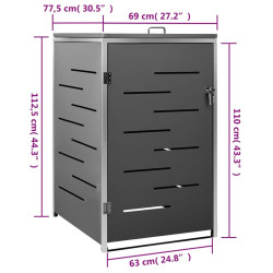 Шкаф для мусорного контейнера VidaXL 149554 (Anthracite) Thumb