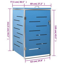 Шкаф для мусорного контейнера VidaXL 149566 (Blue) Thumb