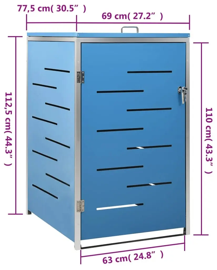 Шкаф для мусорного контейнера VidaXL 149566 (Blue) - 11