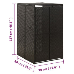 Шкаф для мусорного контейнера VidaXL 319860 (Black) Thumb