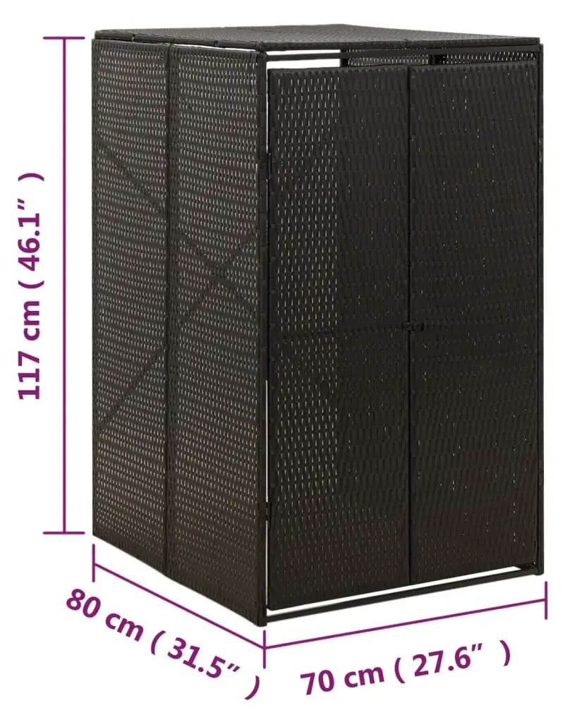 Шкаф для мусорного контейнера VidaXL 319860 (Black) - 6