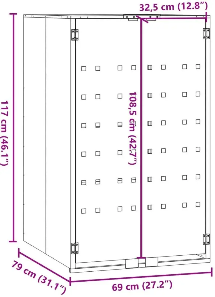 Шкаф для мусорного контейнера VidaXL 4008426 (Anthracite)