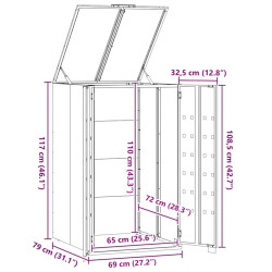Шкаф для мусорного контейнера VidaXL 4008428 (Grey) Thumb