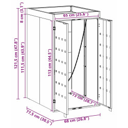 Шкаф для мусорного контейнера VidaXL 42018675 (Black) Thumb