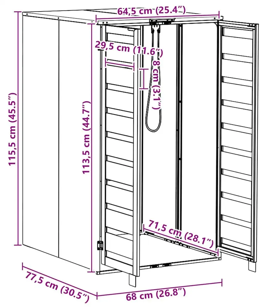 Dulap pentru pubela VidaXL 42018681 (Anthracite/Natural) - 9