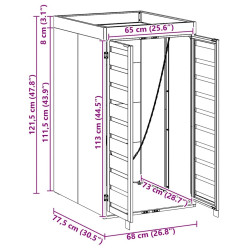 Шкаф для мусорного контейнера VidaXL 42018683 (Anthracite) Thumb