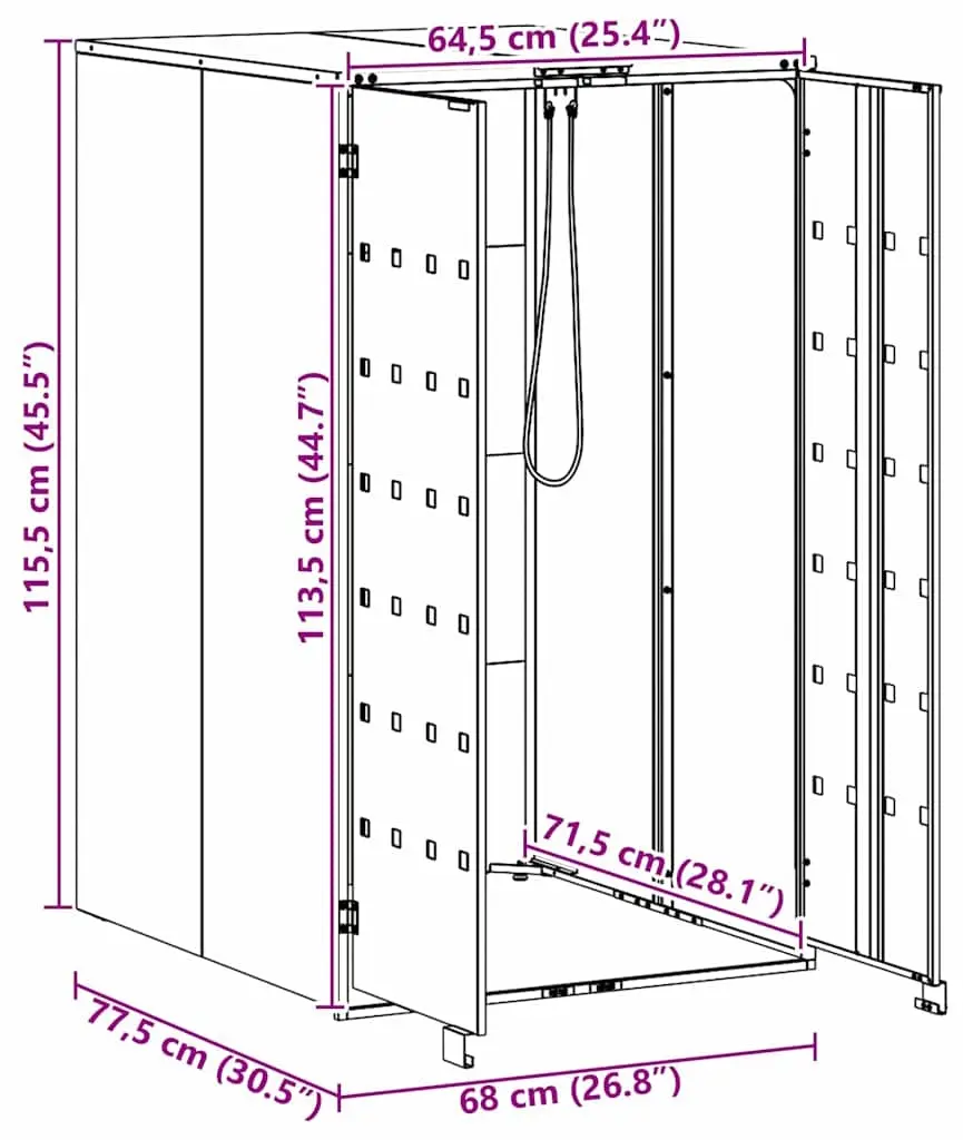 Шкаф для мусорного контейнера VidaXL 42018685 (Anthracite/Silver) - 9