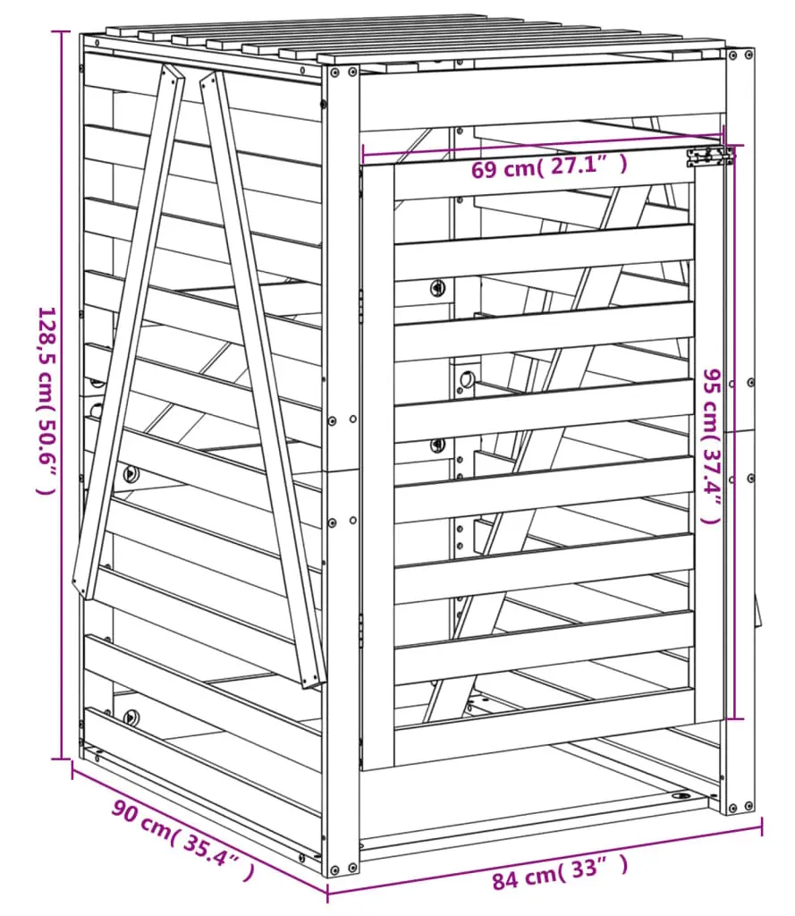Шкаф для мусорного контейнера VidaXL 825101 (White) - 11