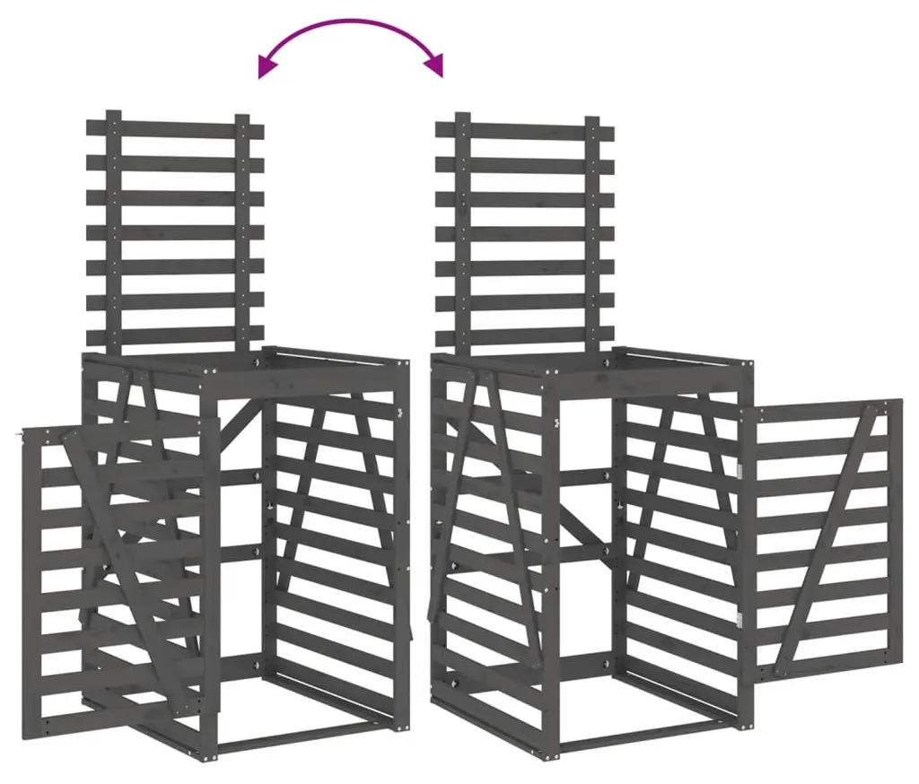 Шкаф для мусорного контейнера VidaXL 825102 (Grey) - 7