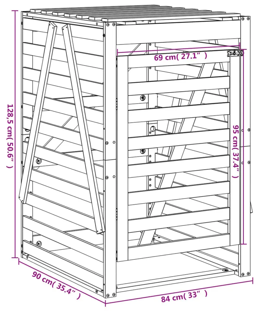 Dulap pentru pubela VidaXL 825103 (Brown) - 11