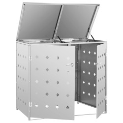 Шкаф для мусорных контейнеров VidaXL 145380 (Silver) Thumb