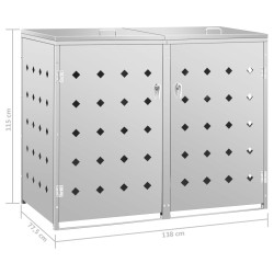 Шкаф для мусорных контейнеров VidaXL 145380 (Silver) Thumb