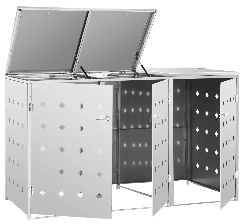 Шкаф для мусорных контейнеров VidaXL 145381 (Silver) - 4