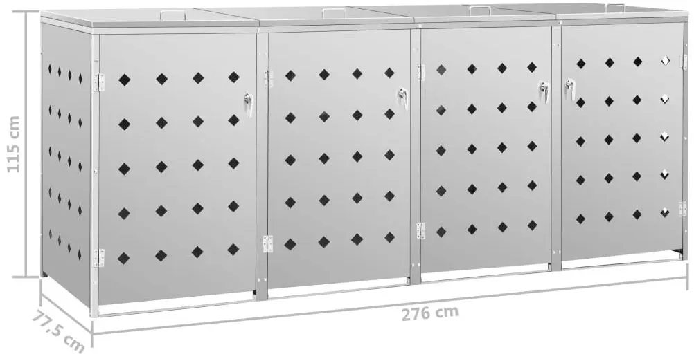 Шкаф для мусорных контейнеров VidaXL 145382 (Silver)