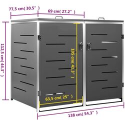 Шкаф для мусорных контейнеров VidaXL 149555 (Anthracite) Thumb