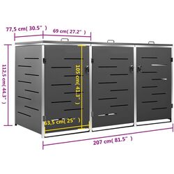 Dulap pentru containere de gunoi VidaXL 149556 (Anthracite) Thumb