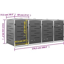 Dulap pentru containere de gunoi VidaXL 149557 (Anthracite) Thumb