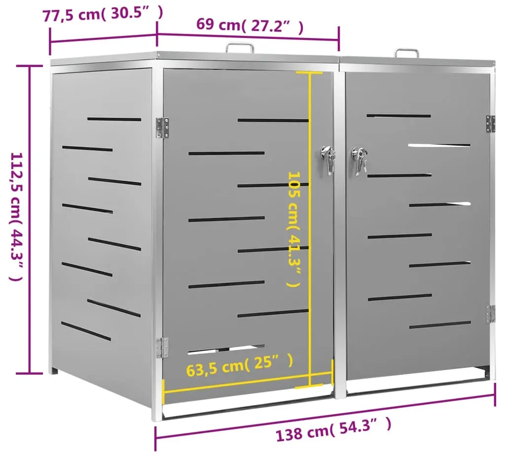 Шкаф для мусорных контейнеров VidaXL 149559 (Grey)