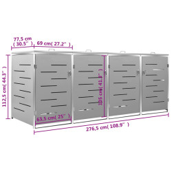 Шкаф для мусорных контейнеров VidaXL 149561 (Grey) Thumb