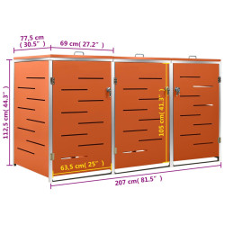 Шкаф для мусорных контейнеров VidaXL 149564 (Orange) Thumb
