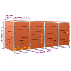Шкаф для мусорных контейнеров VidaXL 149565 (Orange) Thumb