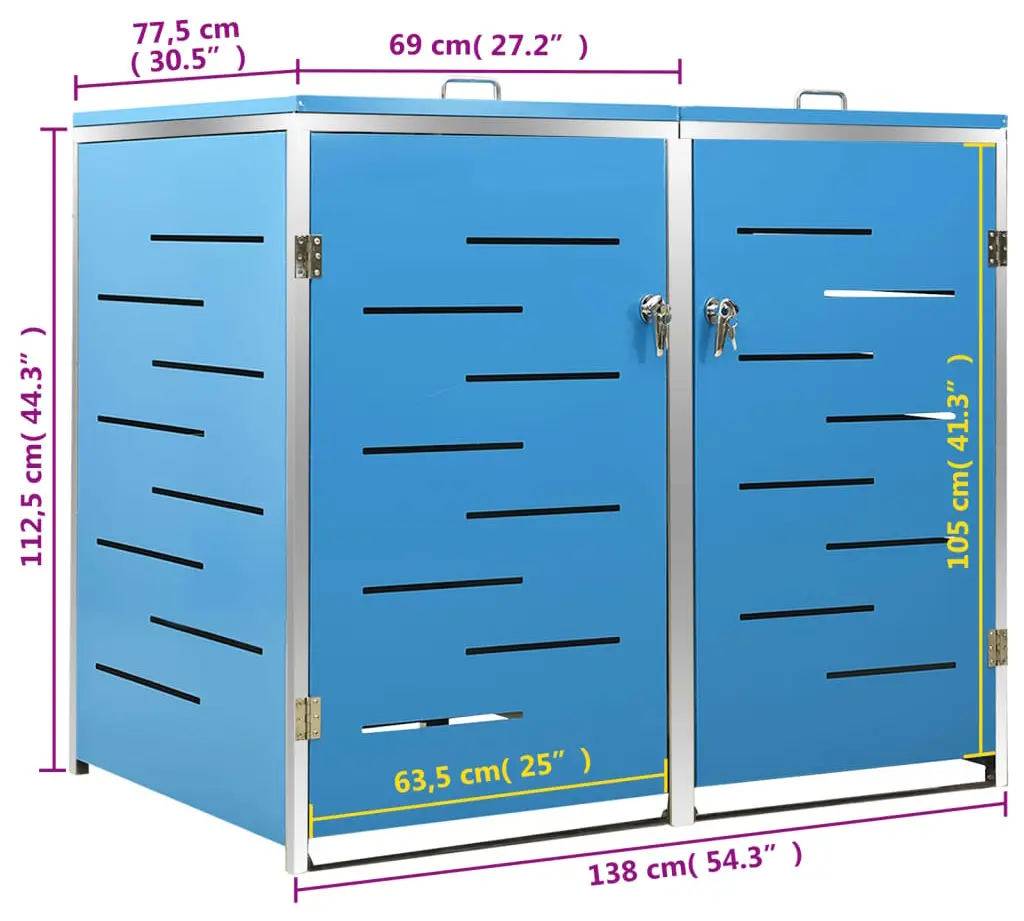 Dulap pentru pubele VidaXL 149567 (Blue) - 10