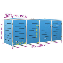 Шкаф для мусорных контейнеров VidaXL 149569 (Blue) Thumb