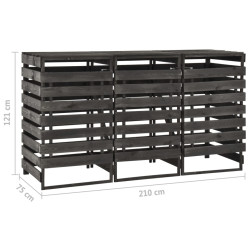 Шкаф для мусорных контейнеров VidaXL 315412 (Grey) Thumb