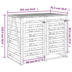Dulap pentru pubele VidaXL 3157685 (Natural) Thumb
