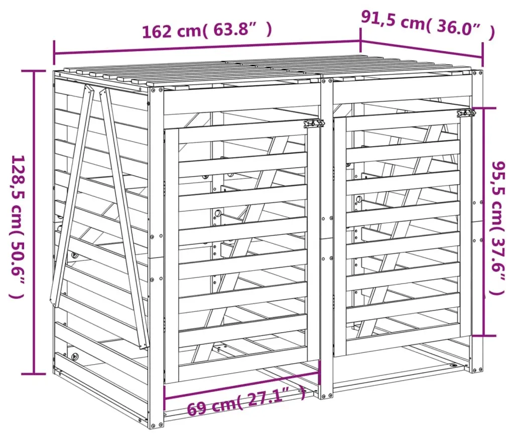 Dulap pentru pubele VidaXL 3157685 (Natural)