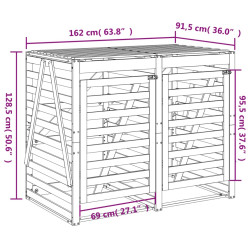 Шкаф для мусорных контейнеров VidaXL 3157689 (Black) Thumb