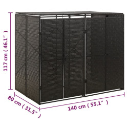 Шкаф для мусорных контейнеров VidaXL 319861 (Black) Thumb