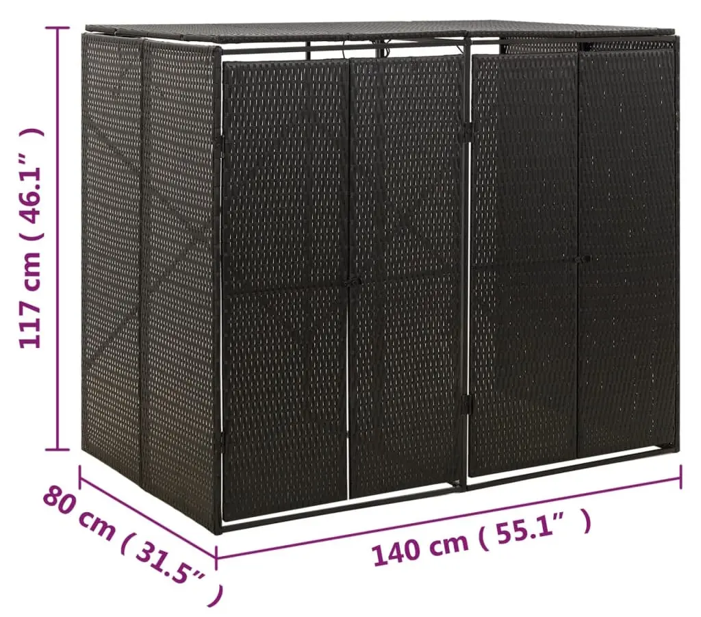 Шкаф для мусорных контейнеров VidaXL 319861 (Black) - 6