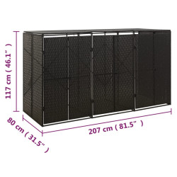 Шкаф для мусорных контейнеров VidaXL 319862 (Black) Thumb