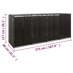 Dulap pentru pubele VidaXL 319863 (Black) Thumb