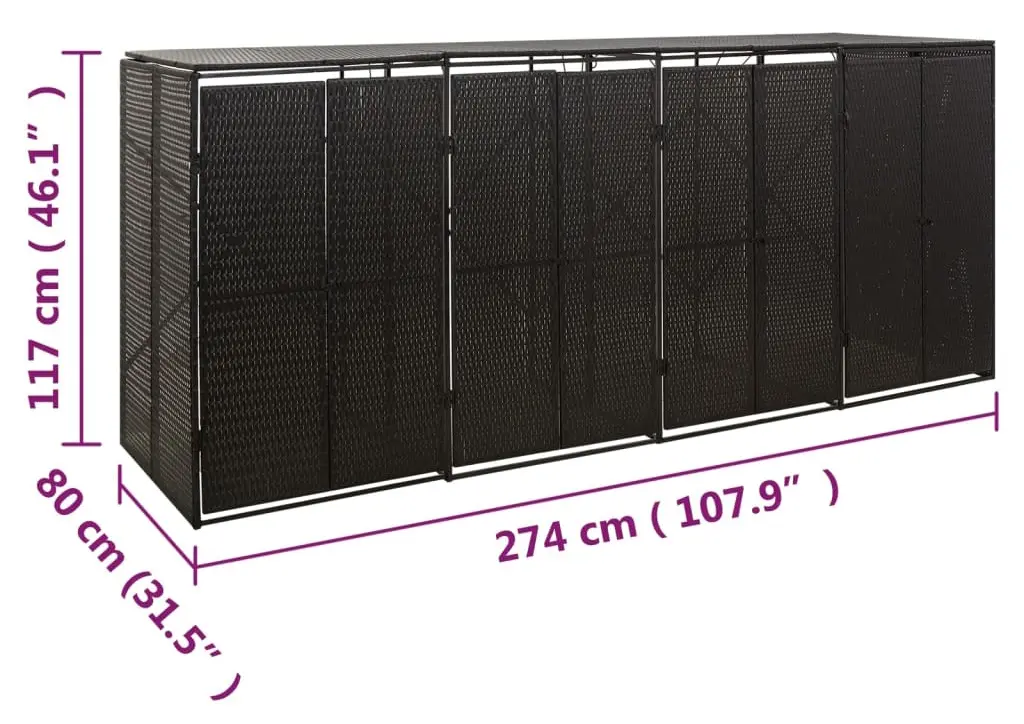 Dulap pentru pubele VidaXL 319863 (Black)