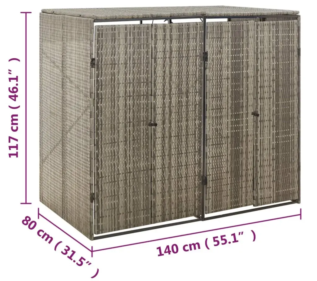 Шкаф для мусорных контейнеров VidaXL 319865 (Grey) - 5