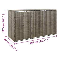 Шкаф для мусорных контейнеров VidaXL 319866 (Grey) Thumb