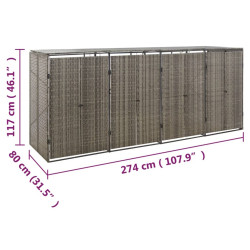 Шкаф для мусорных контейнеров VidaXL 319867 (Grey) Thumb