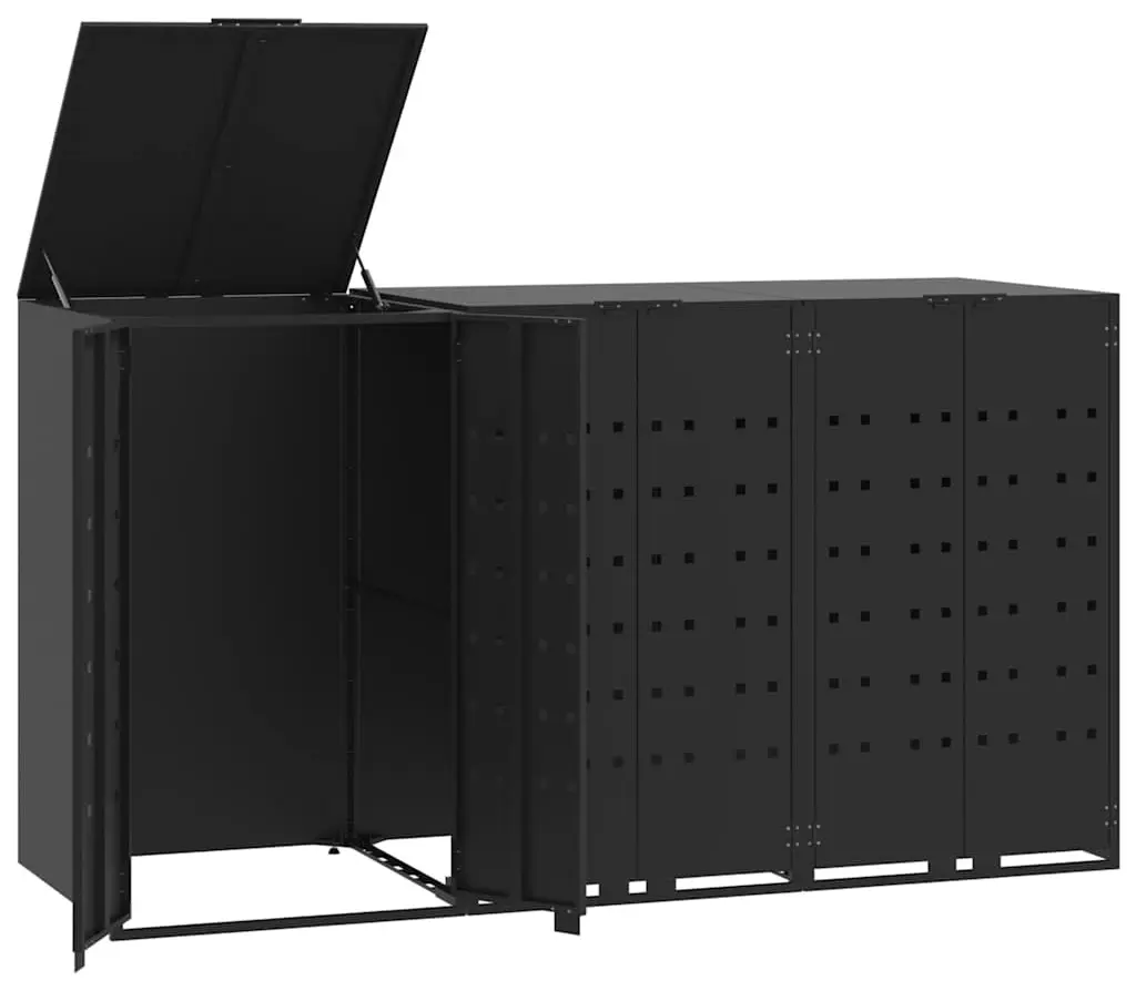 Шкаф для мусорных контейнеров VidaXL 3279978 (Black)