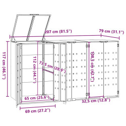 Шкаф для мусорных контейнеров VidaXL 3279978 (Black) Thumb