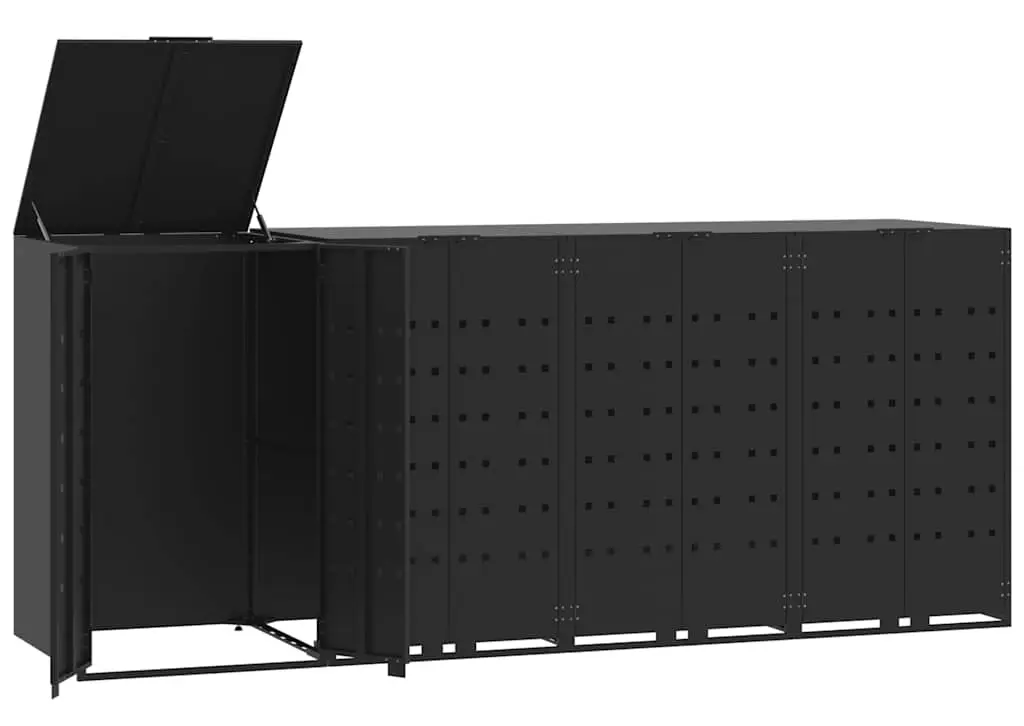 Шкаф для мусорных контейнеров VidaXL 3279979 (Black) - 2