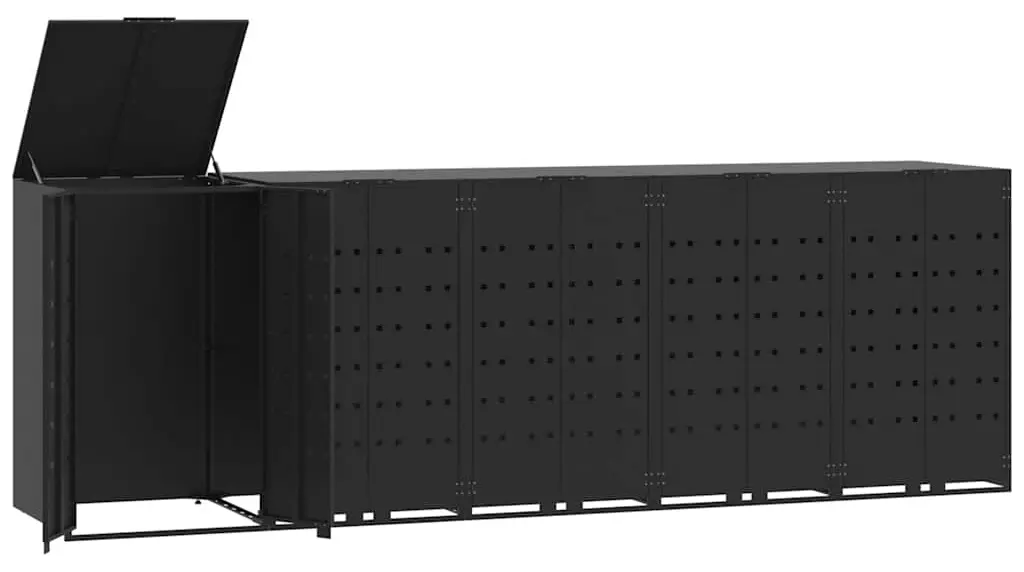 Шкаф для мусорных контейнеров VidaXL 3279980 (Black) - 2