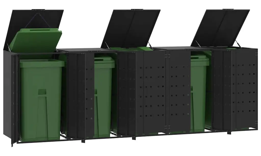 Шкаф для мусорных контейнеров VidaXL 3279980 (Black) - 4