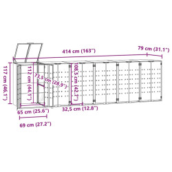 Dulap pentru pubele VidaXL 3279981 (Black) Thumb