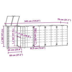 Dulap pentru pubele VidaXL 3279985 (Anthracite) Thumb