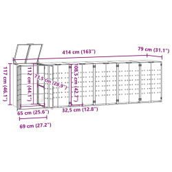 Шкаф для мусорных контейнеров VidaXL 3279986 (Anthracite) Thumb