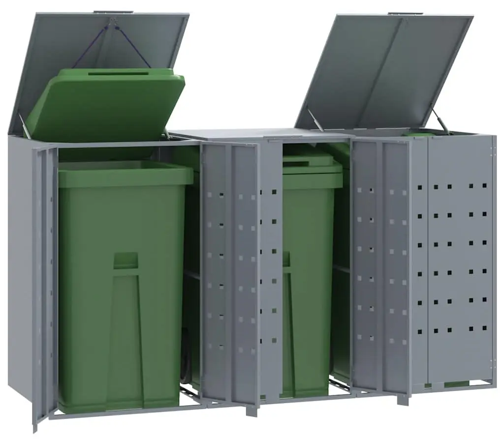 Шкаф для мусорных контейнеров VidaXL 3279988 (Grey) - 10