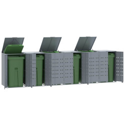 Шкаф для мусорных контейнеров VidaXL 3279991 (Grey) Thumb